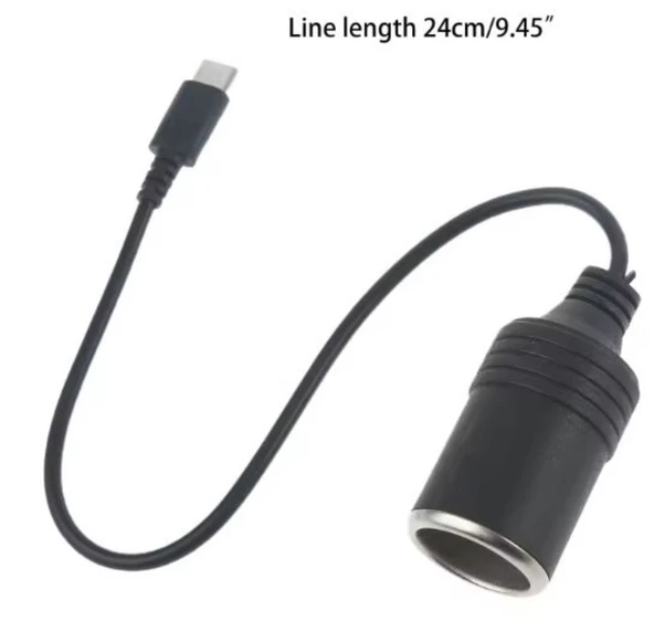 USB C TYPE C  ARAÇ ÇAKMAK SOKETİ DİŞİ DÖNÜŞTÜRÜCÜ ÇAKMAKLIK DÖNÜŞTÜRÜCÜ ARAÇ ŞARJ CİHAZI - 2