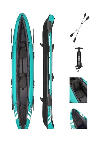 Bestway 65052 Hydro-force Ventura 2 Kişilik Kano 330x94cm 2 Adet Kürek Pompa