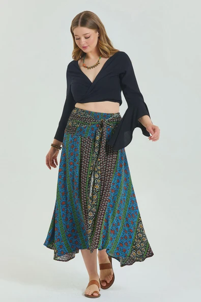 Gipe Belden Bağlamalı Büyük Beden Etek ürün görseli 1