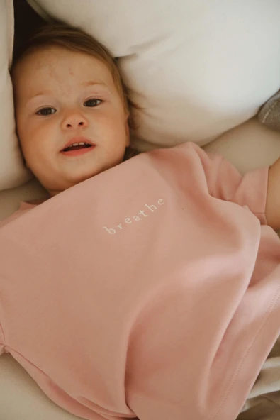 Pembe Bisiklet Yaka Oversize T-shirt Bebek - Çocuk - 5