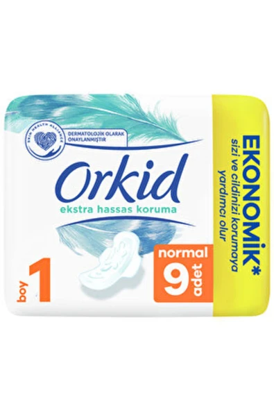 ORKİD ( 3 ADET ) Orkid Extra Hassas Koruma Tekli Hijyenik Ped Normal 9'lu (Boy 1)