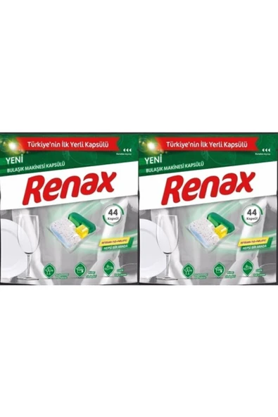 RENAX Bulaşık Makinesi Kapsülü Hepsi Bir Arada 44 Lü X 2 Adet