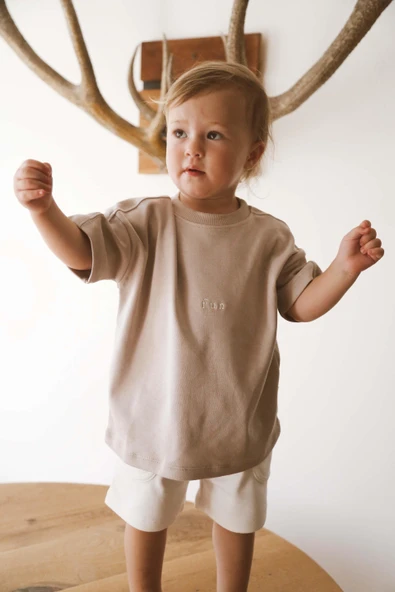 Vizon Bisiklet Yaka Oversize T-shirt Bebek - Çocuk - 5