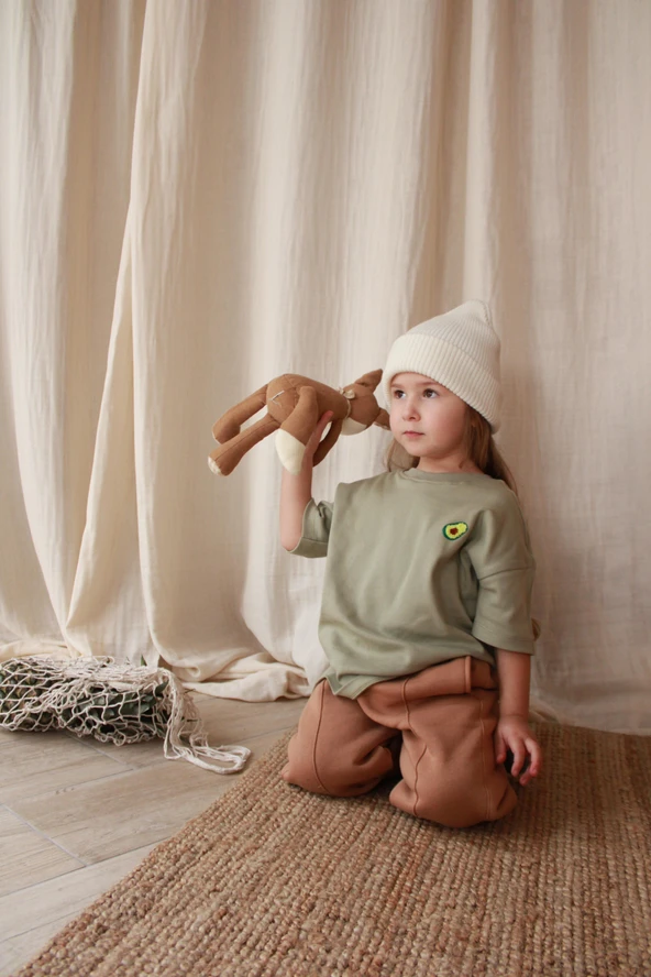 Avokado Nakışlı Oversize T-shirt - 6