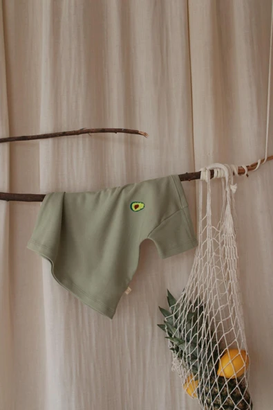 Avokado Nakışlı Oversize T-shirt - 5