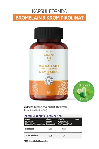 Erbatab Bromelain Krompikolinat 60 Kapsül - 5
