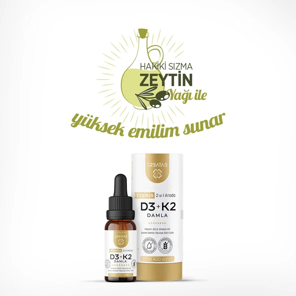 Erbatab D3-K2 20 ML( D3K2 , D vitamini , K vitamini ) - 5