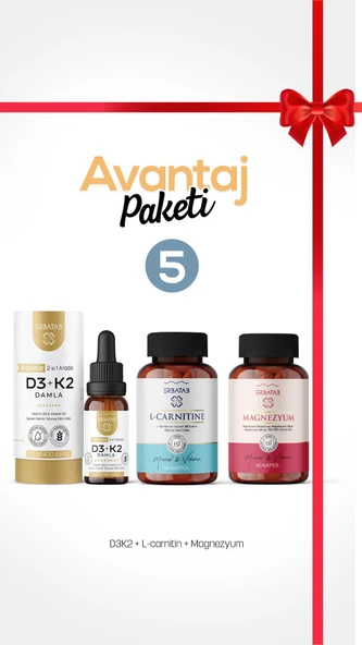 Erbatab Avantaj Paketi 5 (Magnezyum, L Carnitin, D3K2)