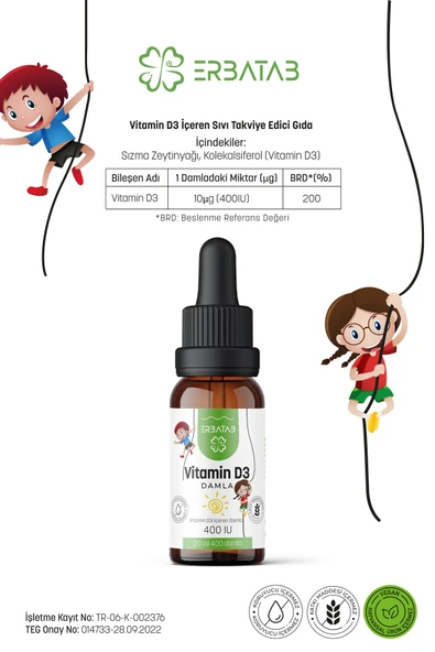 Erbatab D3 KIDS 20 ML - Resim 8