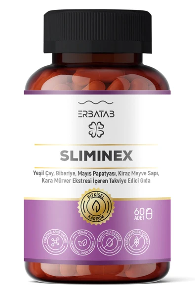 Erbatab Sliminex (Yeşilçay - Biberiye - Mayıs Papatyası - Kiraz Sapı Ekstresi) 60 Kapsül