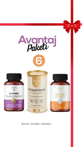 Avantaj Paketi 6 (Erbafiber, Sliminex, Bromelain) Erbatab