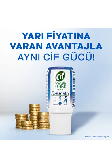 CİF Power And Shine Konsantre Kapsül Banyo Temizleyici 10kat Konsantre Kireç Ve Sabun Leklelerini Sö - 7