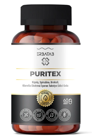 Erbatab Puritex (Kişniş - Spirulina - Brokoli - Klorella) 60 Kapsül