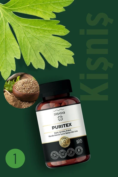 Erbatab Puritex (Kişniş - Spirulina - Brokoli - Klorella) 60 Kapsül - Resim 5
