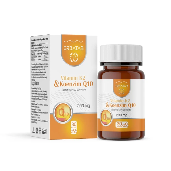 Erbatab Vitamin K2 ve Koenzim Q10 30 Kapsül
