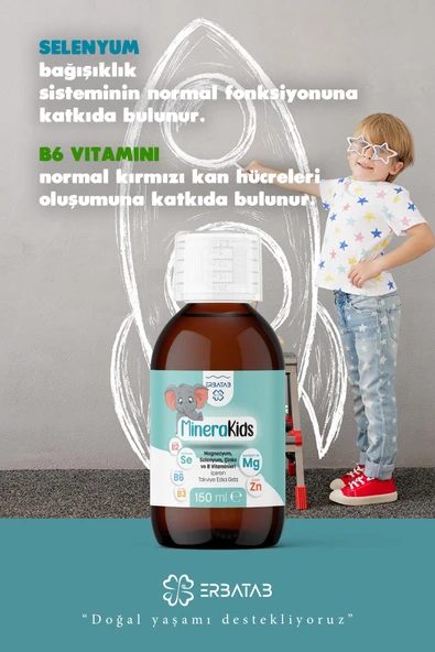 Erbatab Çocuk Multivitamin ( Magnezyum, Çinko, Selenyum ) Minera Kids 150 ml - 4