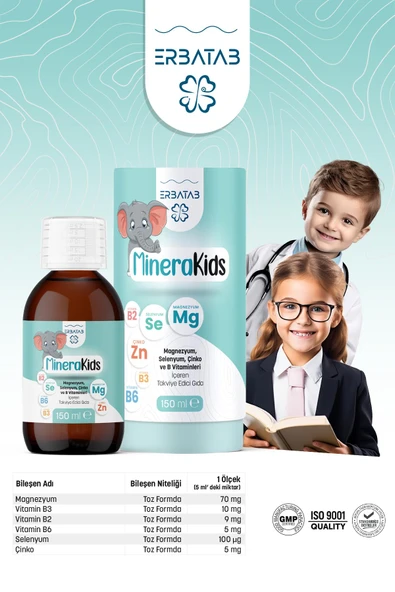 Erbatab Çocuk Multivitamin ( Magnezyum, Çinko, Selenyum ) Minera Kids 150 ml - Resim 6