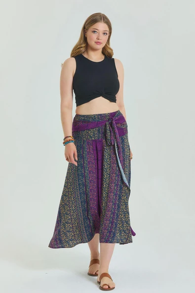 Gipe Belden Bağlamalı Büyük Beden Etek ürün görseli 1