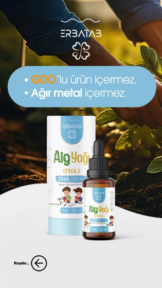 Erbatab Alg Yağı Omega 3 30 ml - Resim 6