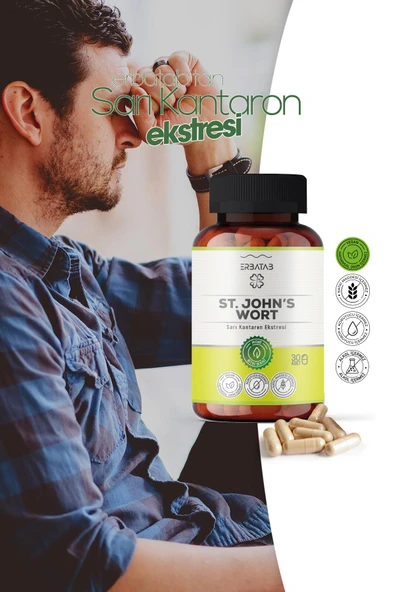 Erbatab Sarı Kantaron Ekstresi ST.John's Wort 30 Kapsül - Resim 3