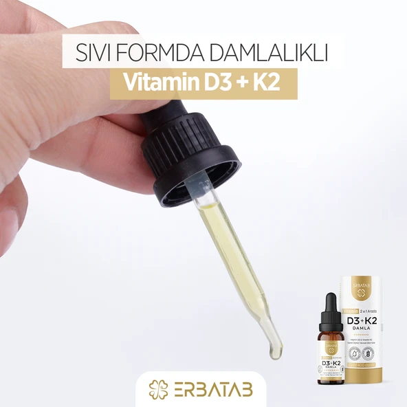 Erbatab D3-K2 20 ML( D3K2 , D vitamini , K vitamini ) - 6