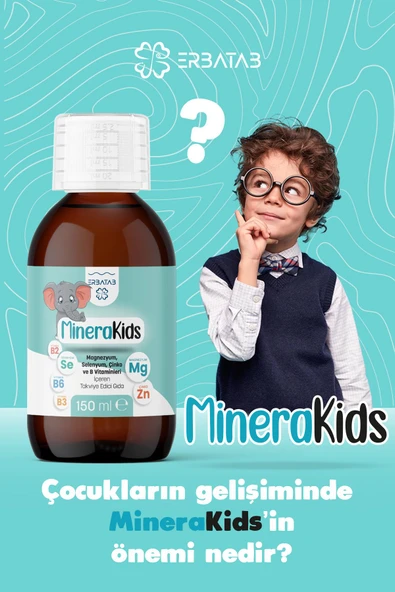Erbatab Çocuk Multivitamin ( Magnezyum, Çinko, Selenyum ) Minera Kids 150 ml - Resim 2