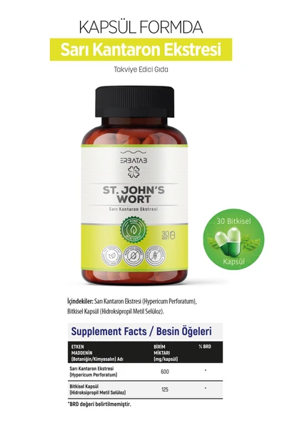 Erbatab Sarı Kantaron Ekstresi ST.John's Wort 30 Kapsül - 6