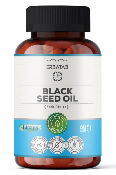 Erbatab Çörek Otu Yağı Black Seed Oil 60 Kapsül Licaps®