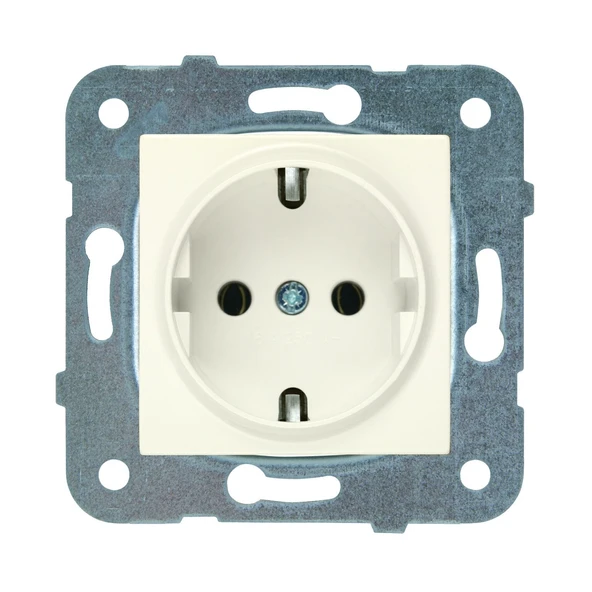 Karen Beyaz Topraklı Elektrik Prizi Güvenli Bağlantı Priz