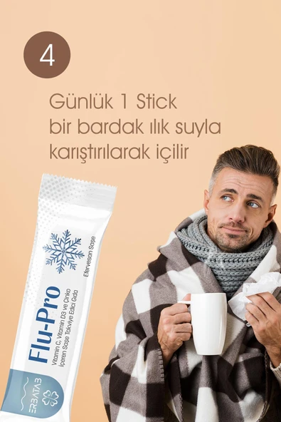Erbatab Flu-Pro Vitamin C Vitamin D3  Çinko ve Karamürver Ekstresi 10 Stick - Resim 6