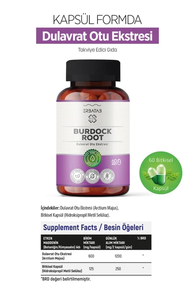 Erbatab Burdock Root Dulavrat Otu Ekstresi 60 Kapsül - 5