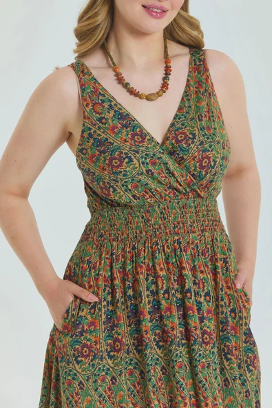 V Yaka Robadan  Büyük Beden Elbise - 7