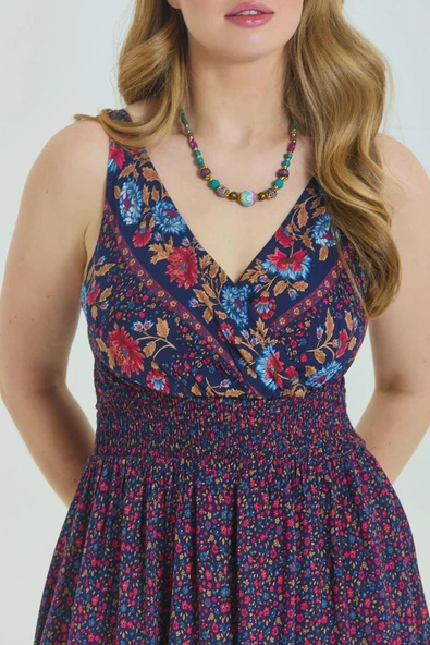 V Yaka Robadan  Büyük Beden Elbise - 7