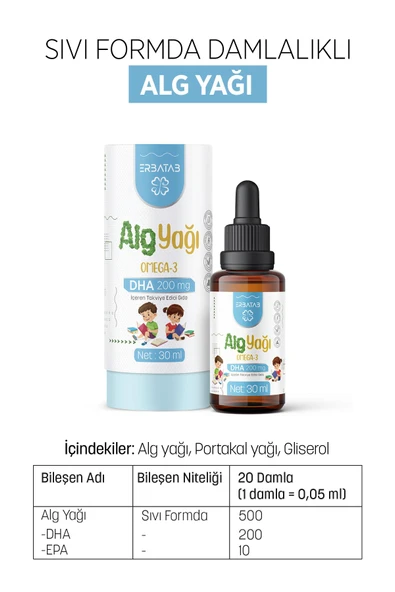 Erbatab Alg Yağı Omega 3 30 ml - Resim 8