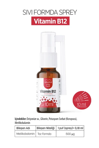 Erbatab Metilkobalamin B12 Sprey 10 ml - 6