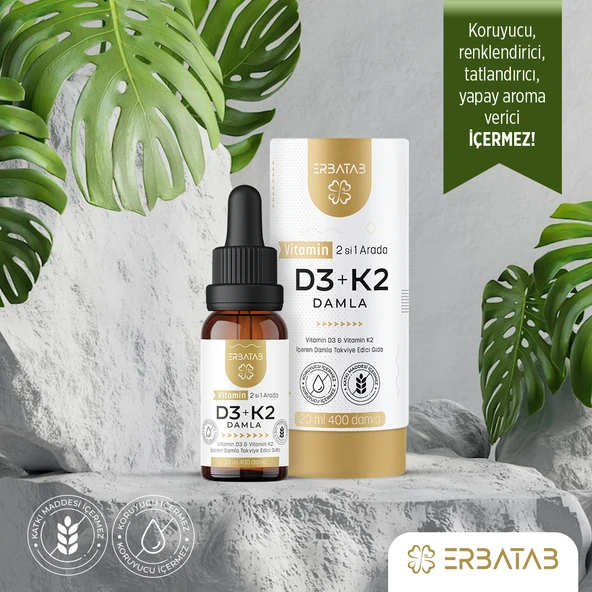Erbatab D3-K2 20 ML( D3K2 , D vitamini , K vitamini ) - 2