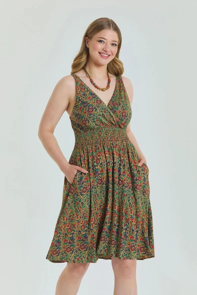 V Yaka Robadan  Büyük Beden Elbise - 6