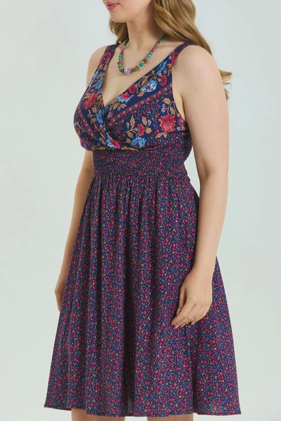 V Yaka Robadan  Büyük Beden Elbise - 6