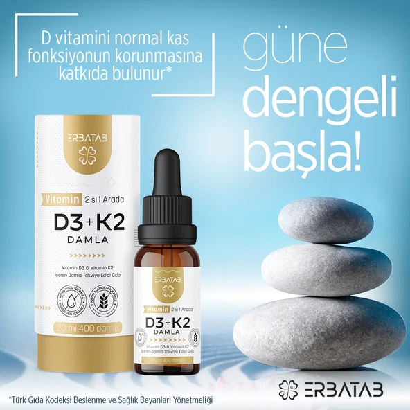 Erbatab D3-K2 20 ML( D3K2 , D vitamini , K vitamini ) - 7