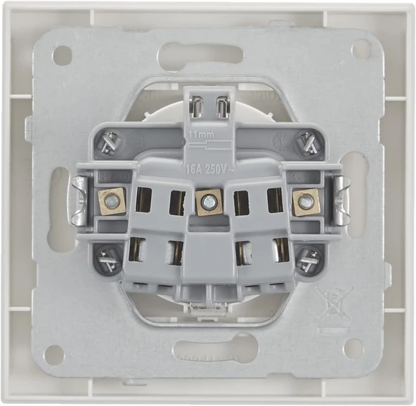 Karen Beyaz Topraklı Elektrik Prizi Güvenli Bağlantı Priz - 2