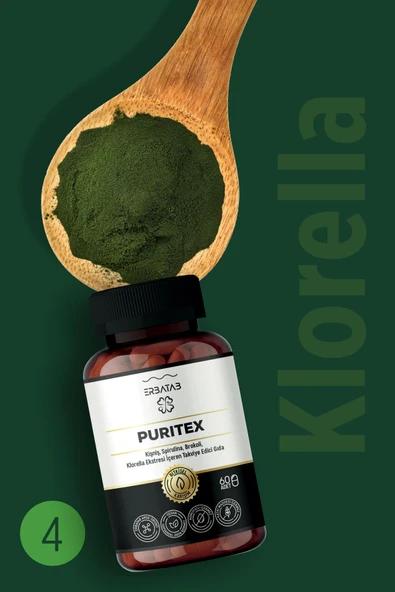Erbatab Puritex (Kişniş - Spirulina - Brokoli - Klorella) 60 Kapsül - Resim 8