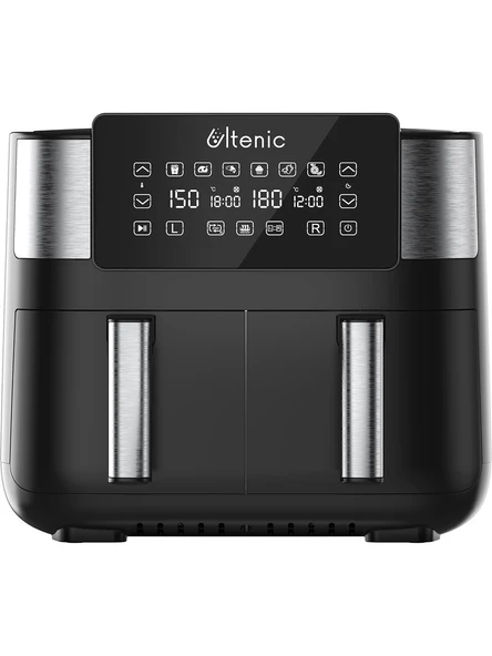 Ultenic K20 Airfryer, Çift Bölmeli Fritöz, 8 Litre Xxl, 2850 W, Siyah
