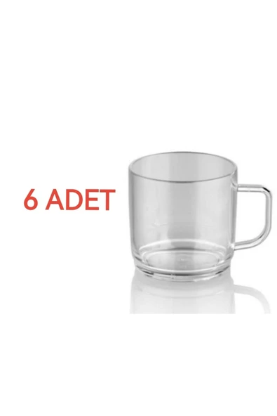 GastroPlast  6 Adet 250 Ml Kırılmaz,çizilmez Polikarbon Plastik Şeffaf Çay-kahve Kupası - 2