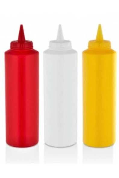 GastroPlast  Fişek Sosluk 750ml 3 Lü Set Sarı-kırmızı-beyaz ürün görseli