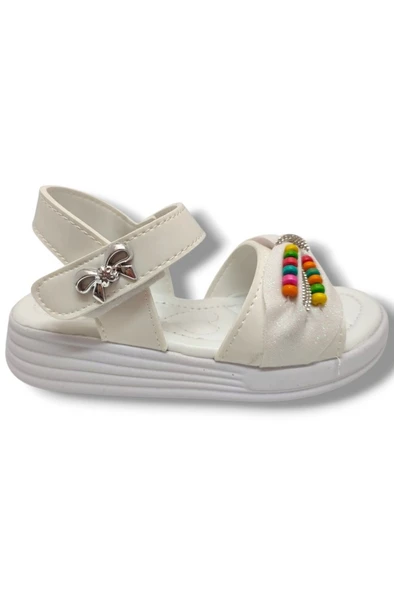 Butiqe 1809-25 Boncuk Taşli Anatomik Kız Çocuk Sandalet 31-35 - 2