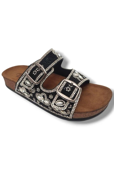 Pienn 20054-007-25 Anatomik Boncuk Taşli Kadın Terlik - Resim 4