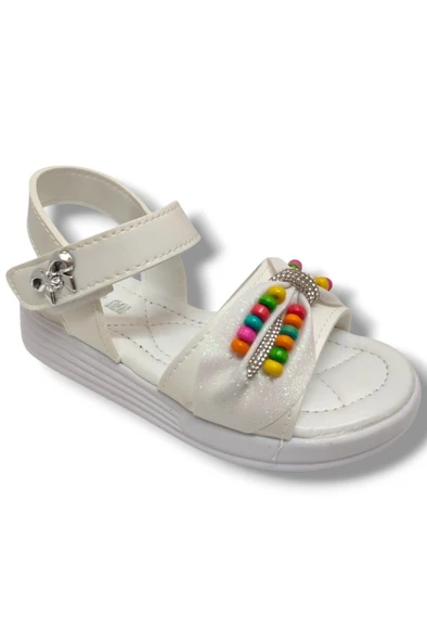 Butiqe 1809-25 Boncuk Taşli Anatomik Kız Çocuk Sandalet 31-35
