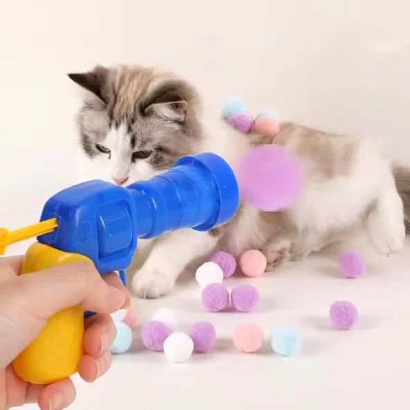 Peluş Top Fırlatıcı - Interaktif Kedi Oyuncağı - 2
