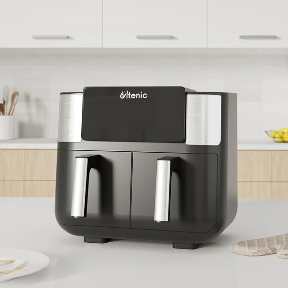 Ultenic K20 Airfryer, Çift Bölmeli Fritöz, 8 Litre Xxl, 2850 W, Siyah - 4