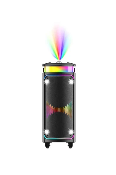 Torima DR-8816 Siyah Çift Mikrofonlu RGB Ledli Taşınabilir Bluetooth Hoparlör Parti Speaker - 3